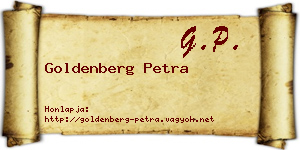 Goldenberg Petra névjegykártya